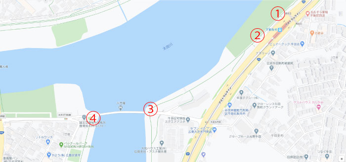 MISSION PARKOUR PARK HIROSHIMA電車MAP